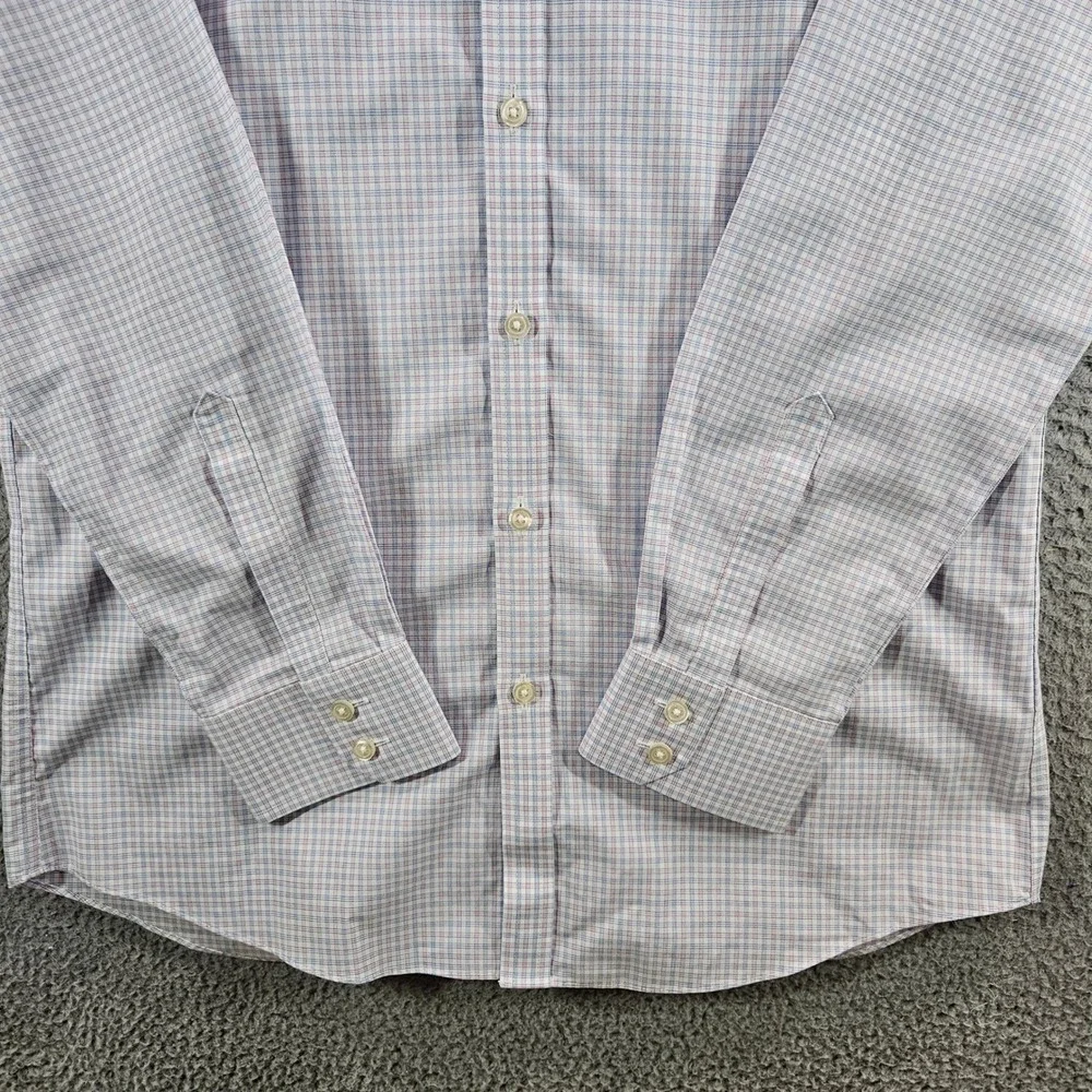 Charles Tyrwhitt Extra Slim Fit Non-Iron Check Dress Shirt 15.5 35 Blue Pink